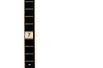 Number seven countdown movie filmstrip vertical and copyspace