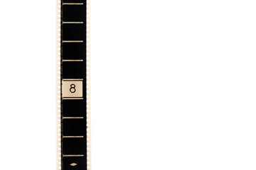 Number eight countdown movie filmstrip vertical and copyspace