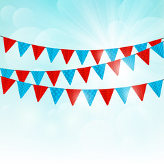 Party flags on sunny background