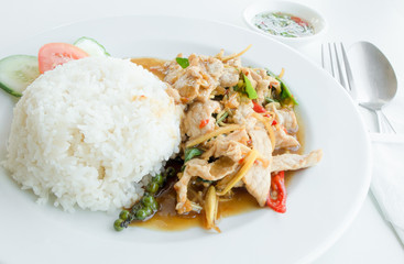 Stir-Fried Pork with Thai Herbs, spicy