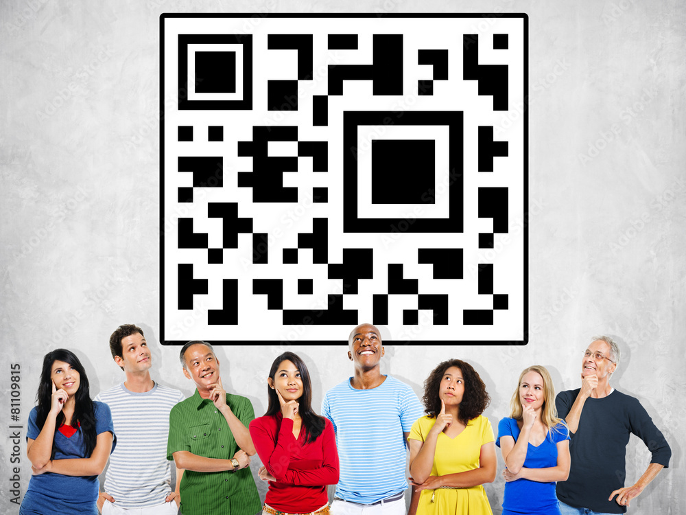 Poster bar code identity marketing data encryption concept