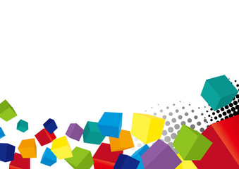 背景 カラフル　四角