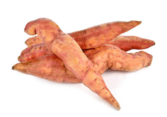 Yem sweet potato on the white background