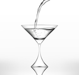 Vector water flows in martini glass