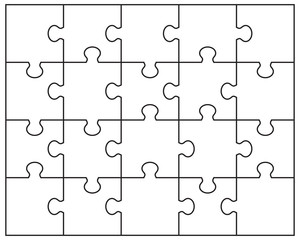 Vector illustration of white puzzle