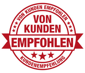 Von Kunden empfohlen - Kundenempfehlung - Stempel