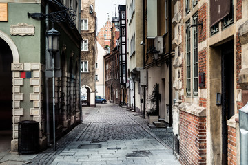 Fototapeta na wymiar streets in Gdansk city