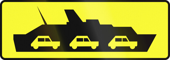 Polish additional road sign: Car ferry