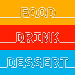 Set of menu element template for restaurant and cafe. Vector