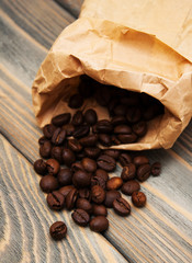 coffee beans in paper bag