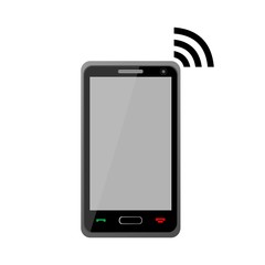 Mobile phone Wi-Fi sign on white background - Illustration