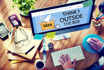 Think Outside The Box Idea Innovation Man Concept