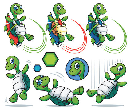 Cartoon Turtle Character Set