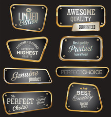 Premium quality gold and black labels