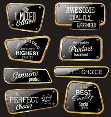 Premium quality gold and black labels
