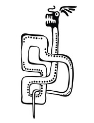 Snake in native style, vector illustration