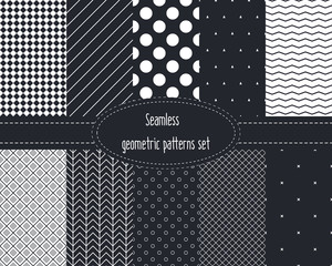10 Seamless geometric patterns set. Geometric background
