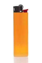 Orange cigarette lighter isolated
