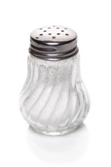 Side View of A Salt Shaker Isolated on White Background.