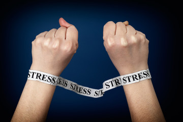 Word stress on person hands