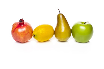 Ripe fruit isolated on white background.