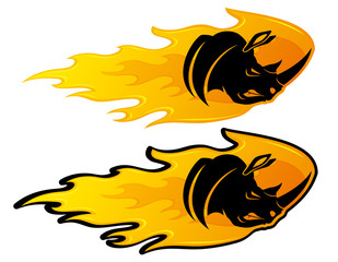 Vector sign. Rhinoceros.