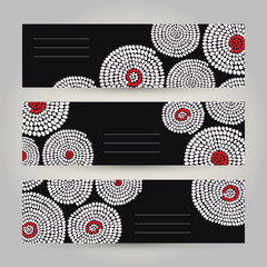 Set of Tribal Horizontal Banners. Abstract African ornament.