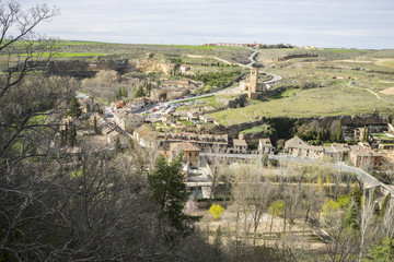 Obraz premium aerial views of the Spanish city of Segovia. Ancient Roman and m
