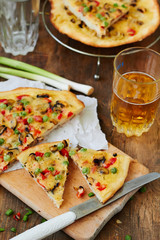 Seafood Italian pizza , top view