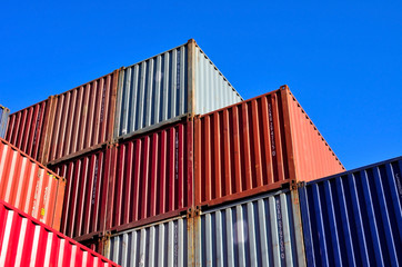 Cargo container yard, the Port of Tokyo, Japan