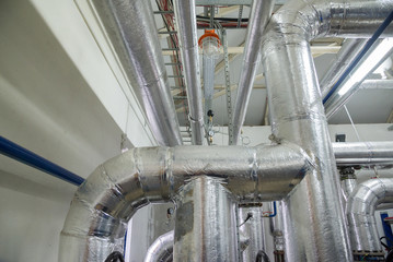 Fototapeta premium Place in a large industrial boiler room.