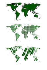 Green world map vector design