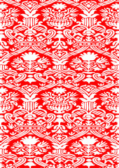 Red and white seamless pattern floral background