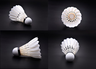 new shuttlecock on dark floor
