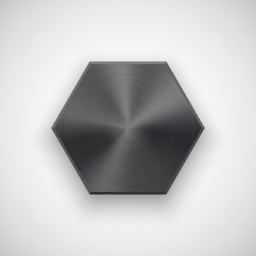 Black Abstract polygon Button Template
