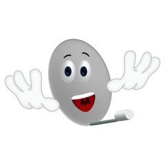 Funny Satellite Dish Sat TV Cartoon Character Illustration