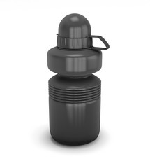 Template black collapsible sport water bottle for your design