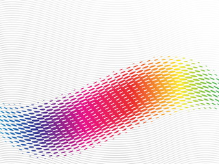 Abstract rainbow wave with halftone
