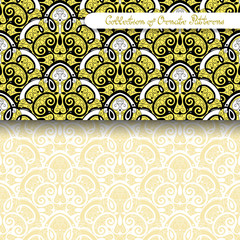 Set of 2 Seamless Vintage Patterns (Vector)