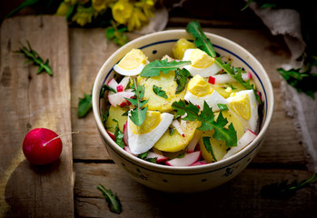 potato salad with dandelions.