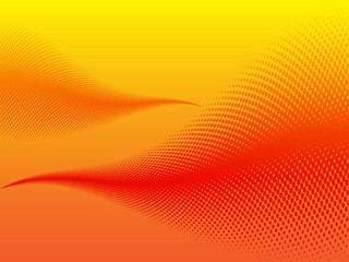 Beautiful modern orange waves with halftone effect