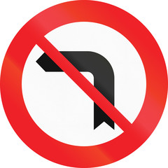 Austrian regulatory sign 3a - no left turn