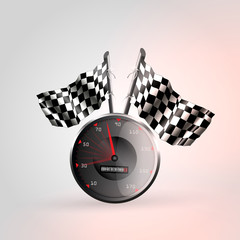 Racing background with speed tachometer..