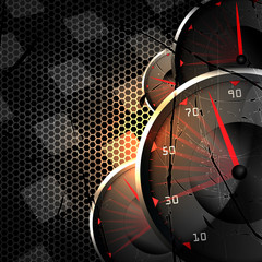 Racing background with speed tachometer..