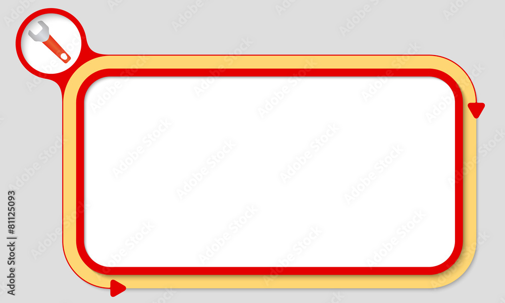 Poster red box for your text and spanner