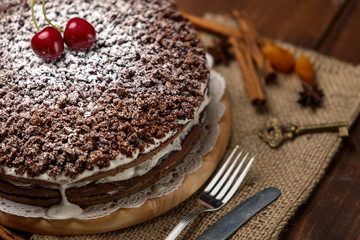 Homemade chocolate pie