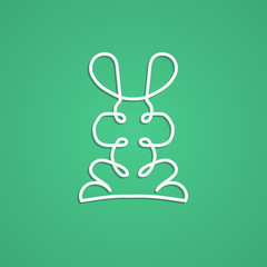 Modern logo in linear design with rabbit