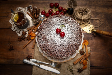 Homemade chocolate pie