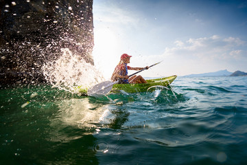Woman with the kayak