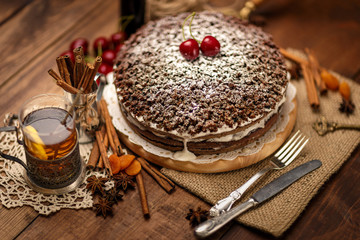 Homemade chocolate pie